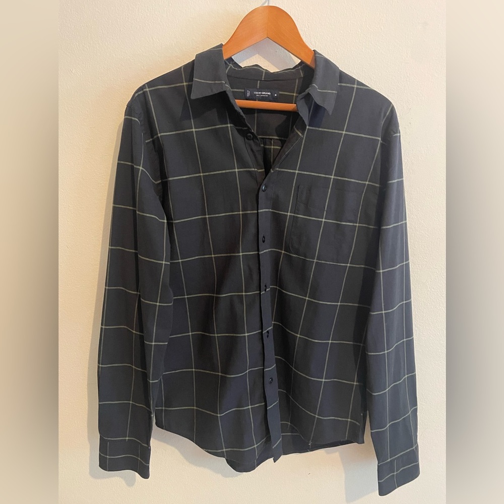 Men’s Lucky Brand Long Sleeve Button-up Shirt Slim Fit Medium NWT